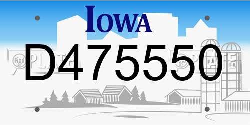 D475550 Iowa License Plate