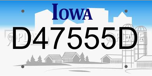 D47555D Iowa License Plate
