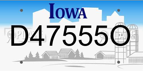 D47555O Iowa License Plate