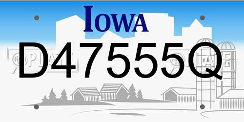 D47555Q Iowa License Plate