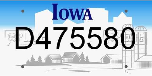 D475580 Iowa License Plate