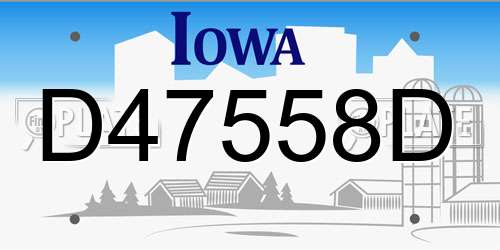 D47558D Iowa License Plate
