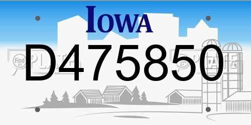 D475850 Iowa License Plate