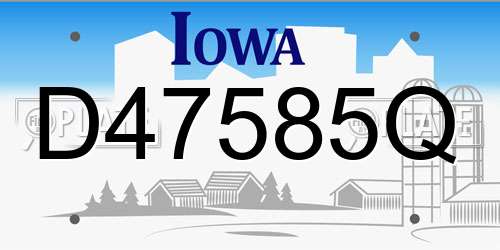 D47585Q Iowa License Plate