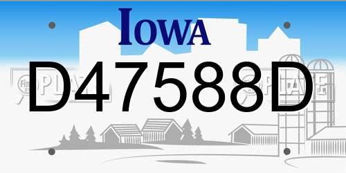 D47588D Iowa License Plate