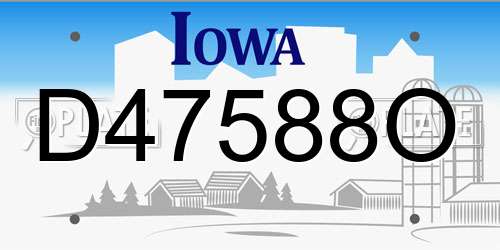 D47588O Iowa License Plate