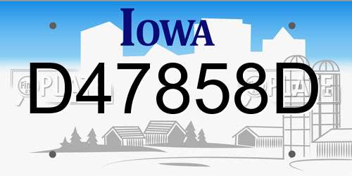 D47858D Iowa License Plate