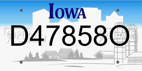D47858O Iowa License Plate