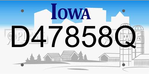 D47858Q Iowa License Plate