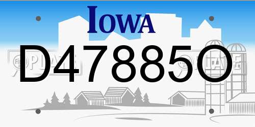 D47885O Iowa License Plate