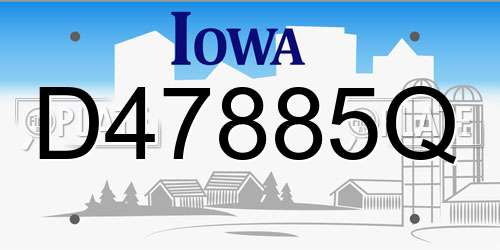 D47885Q Iowa License Plate