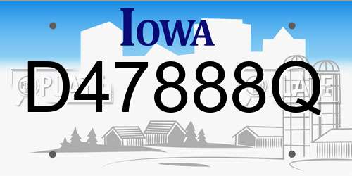 D47888Q Iowa License Plate