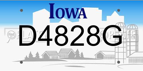 D4828G Iowa License Plate