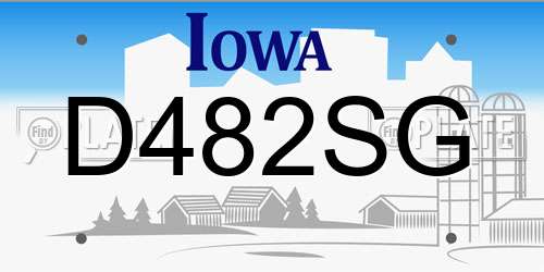 D482SG Iowa License Plate