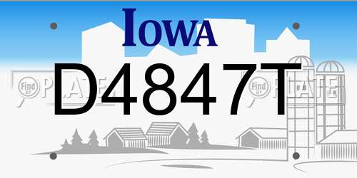 D4847T Iowa License Plate