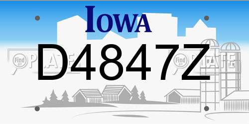 D4847Z Iowa License Plate