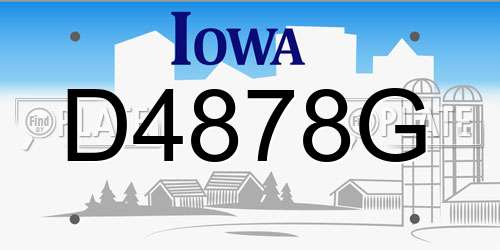 D4878G Iowa License Plate