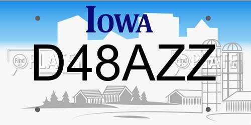 D48AZZ Iowa License Plate