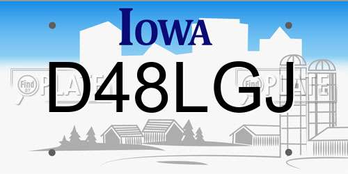 D48LGJ Iowa License Plate
