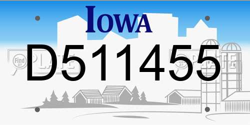 D511455 Iowa License Plate