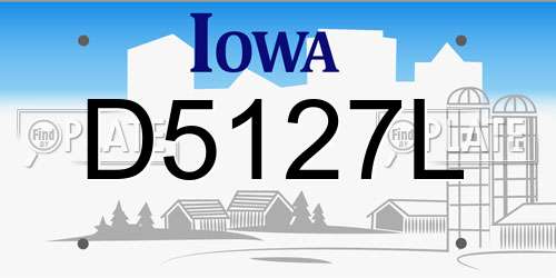 D5127L Iowa License Plate