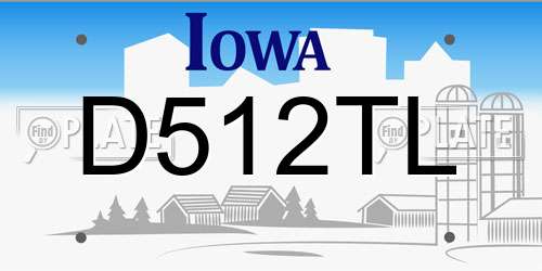 D512TL Iowa License Plate