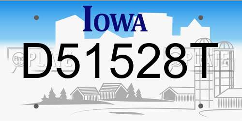 D51528T Iowa License Plate