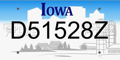 D51528Z Iowa License Plate