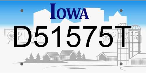 D51575T Iowa License Plate