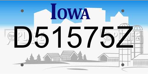 D51575Z Iowa License Plate