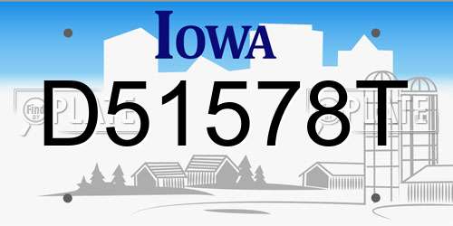 D51578T Iowa License Plate