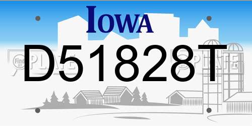 D51828T Iowa License Plate