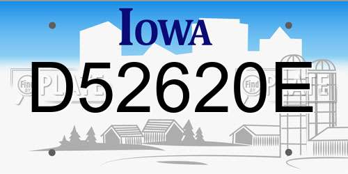 D52620E Iowa License Plate