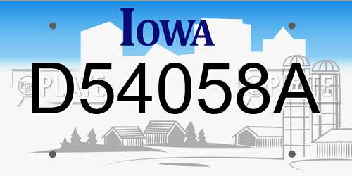 D54058A Iowa License Plate