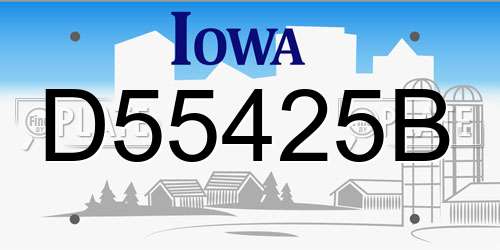 D55425B Iowa License Plate