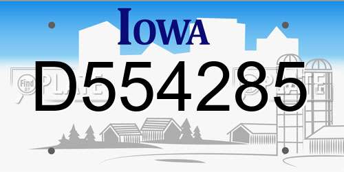 D554285 Iowa License Plate