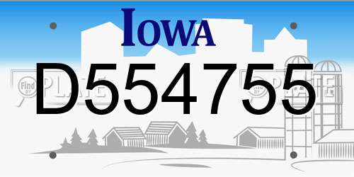 D554755 Iowa License Plate