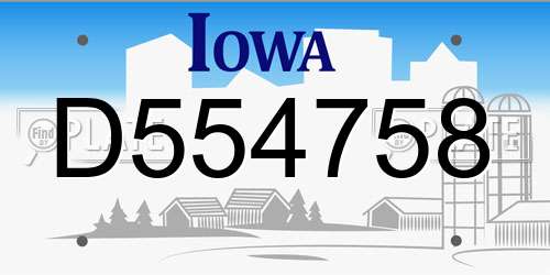 D554758 Iowa License Plate