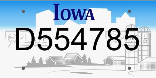 D554785 Iowa License Plate