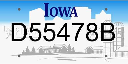 D55478B Iowa License Plate