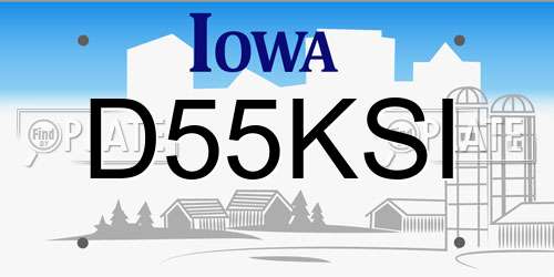 D55KSI Iowa License Plate