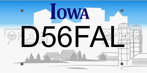 D56FAL Iowa License Plate