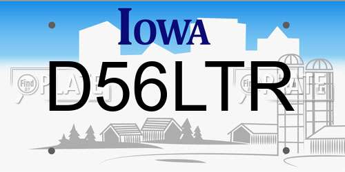 D56LTR Iowa License Plate