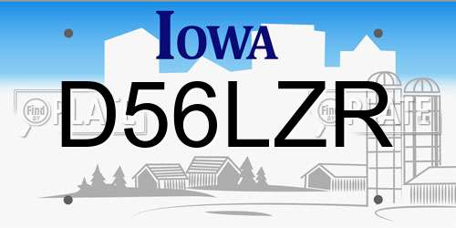 D56LZR Iowa License Plate