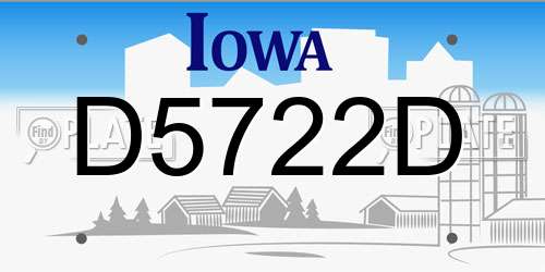 D5722D Iowa License Plate