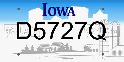 D5727Q Iowa License Plate