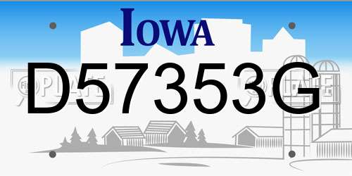 D57353G Iowa License Plate