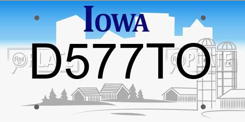D577TO Iowa License Plate