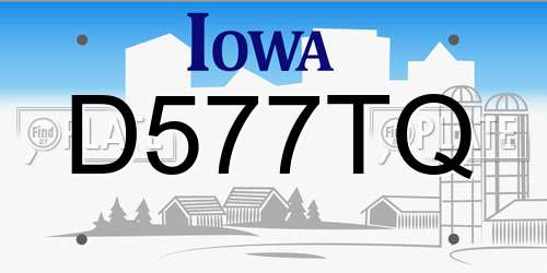 D577TQ Iowa License Plate