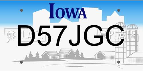 D57JGC Iowa License Plate